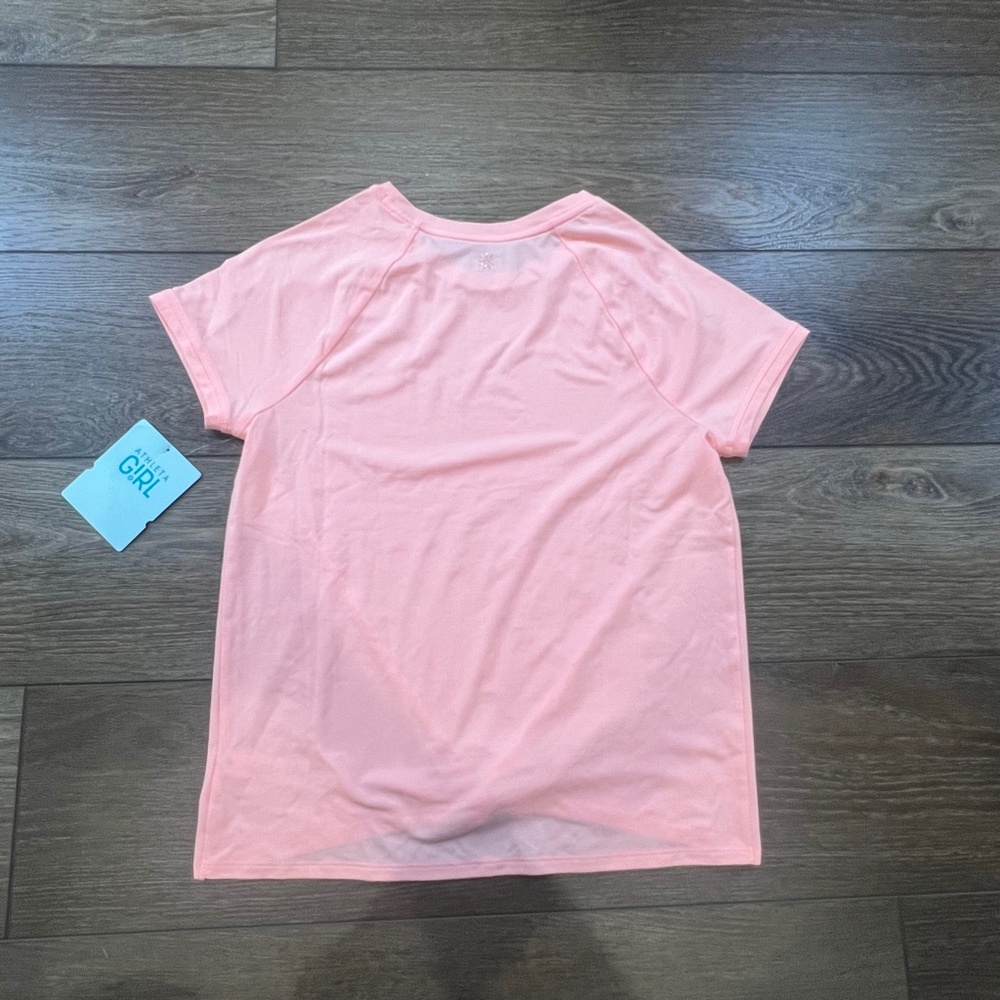 Athleta Girl Home Run Short Sleeve Tee, Knot Front, Creamsicle Orange Size XL/14 - Picture 10 of 12